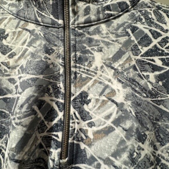 Women's NILS Robin Base Layer  1/4 zip top,  gray pattern, XL - Picture 2 of 4